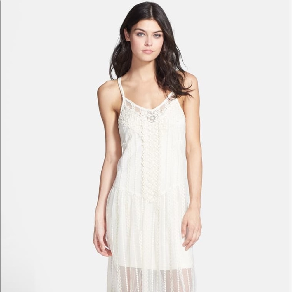 Cream lace maxi dress